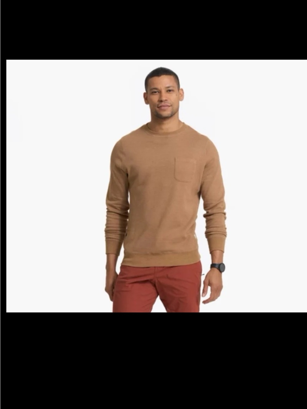 Vuori Men’s Jeffereys Pullover in Camel Heather 
size XL